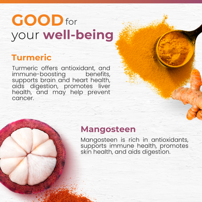 SelecWell Mangosteen + Turmeric Capsules 120 Veggie Capsules, 1500mg per Serving | Potent Antioxidants Support Supplement