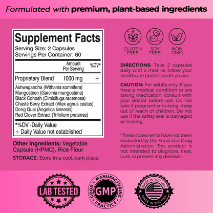 Advanced Perimenopause Support Supplement for Women | Provides Menopause Relief, Hot Flash & Night Sweats Relief | 120 Capsules